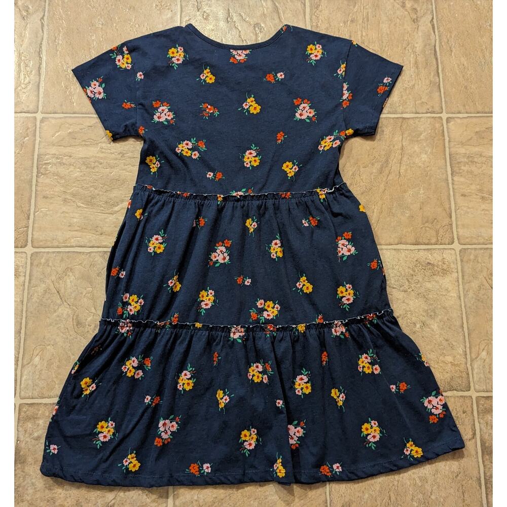 NWT Old Navy Little Girls Blue Floral Tiered Dress L 10-12 3898 - Picture 3 of 3